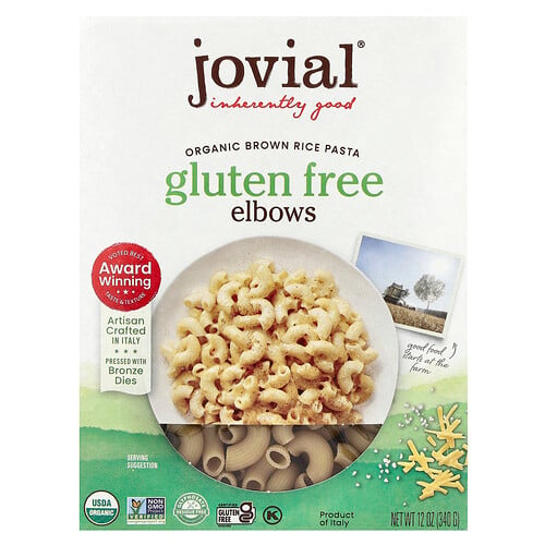 Jovial, Organic Brown Rice Pasta, Elbows, 12 oz (340 g)