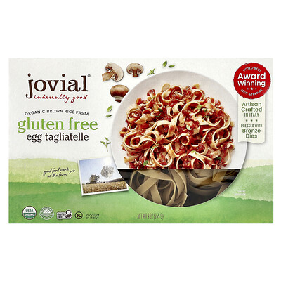 Jovial, Pasta de arroz integral orgánico, Tagliatelle de huevo, 255 g (9 oz)