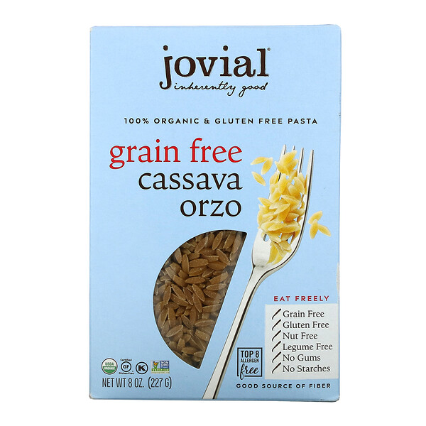 Jovial‏, Organic Grain Free Cassava Pasta, Orzo, 8 oz (227 g)