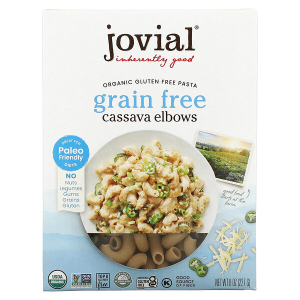 Jovial, 穀物不使用オーガニック キャッサバ　エルボマカロニ、227ｇ（8オンス）