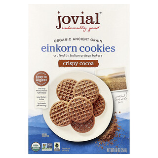 Jovial, Organic Einkorn Cookies, Crispy Cocoa, 8.8 oz (250 g)
