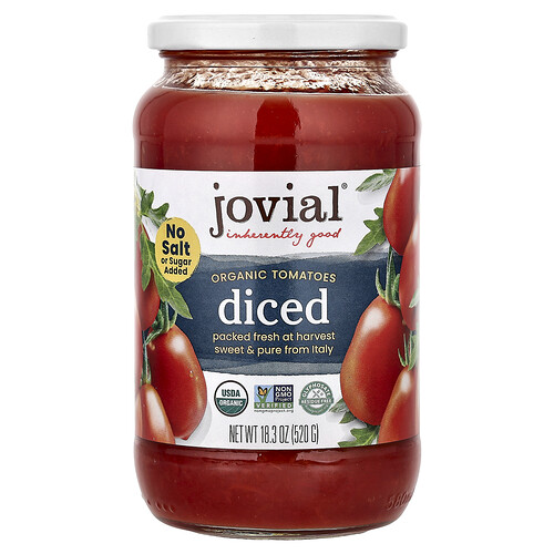 Jovial Organic Diced Tomatoes, 18.3 oz (520 g)