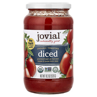 Jovial, Tomates orgánicos cortados en cubitos, 520 g (18,3 oz)