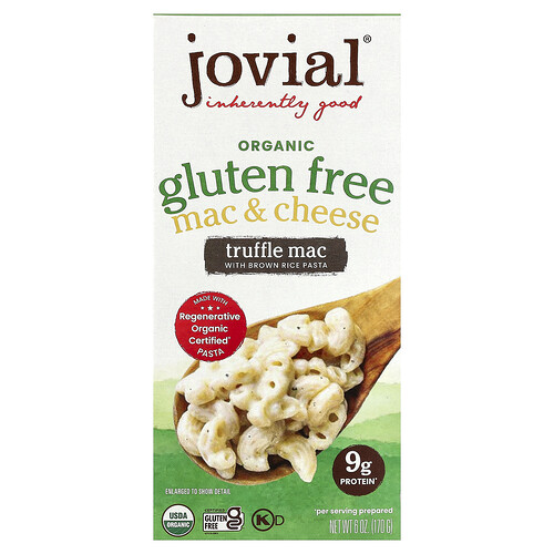 Jovial Organic Gluten Free, Mac & Cheese, Truffle Mac, 6 oz (170 g)