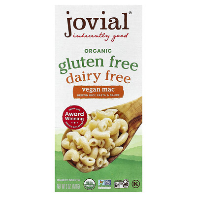 Product Image for Jovial, Organic Gluten Free, Dairy Free, Vegan Mac, 6 oz (170 g)