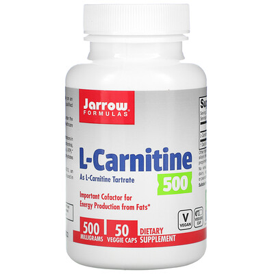 Jarrow Formulas L-Carnitine 500, 500 mg, 50 Veggie Caps