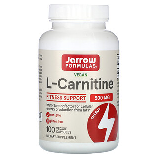 Jarrow Formulas, L-Carnitina 500, 500 mg, 100 cápsulas vegetales