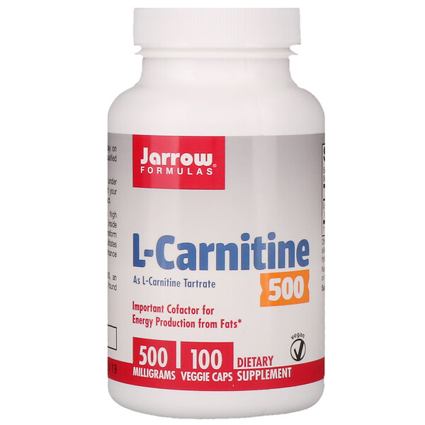 Jarrow Formulas, L-Carnitine 500, 500 mg, 100 Veggie Caps - iHerb