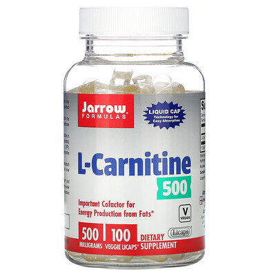 

Jarrow Formulas L-карнитин 500, 500 мг, 100 вегетарианских капсул Licaps