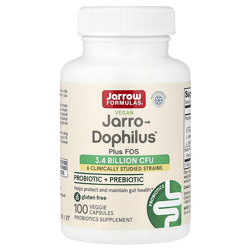 Jarrow Formulas, Vegan Jarro-Dophilus® Plus FOS, 100 Veggie Capsules
