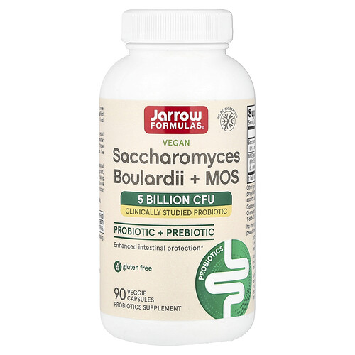 Jarrow Formulas Vegan Saccharomyces Boulardii + MOS, 90 Veggie Capsules