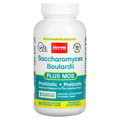 

Jarrow Formulas, Saccharomyces Boulardii Plus MOS, 5 Billion, 90 Delayed Release Veggie Caps