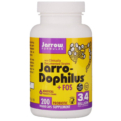 Jarrow Formulas Jarro-Dophilus + ФОС, 3,4 млрд, 200 капсул