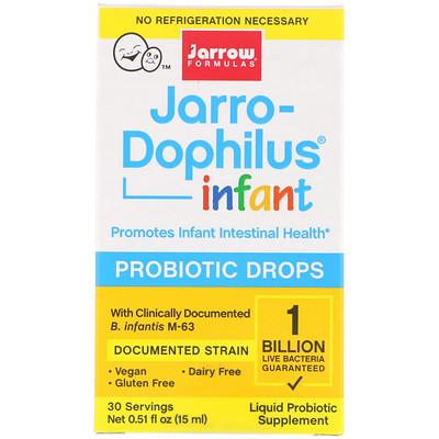 Jarrow Formulas Jarro-Dophilus, пробиотические капли для младенцев, 15 мл (0,51 жидк. унции)