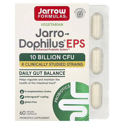 Jarrow Formulas, Jarro-Dophilus EPS, 60 cápsulas vegetales (5000 millones de UFC por cápsula)
