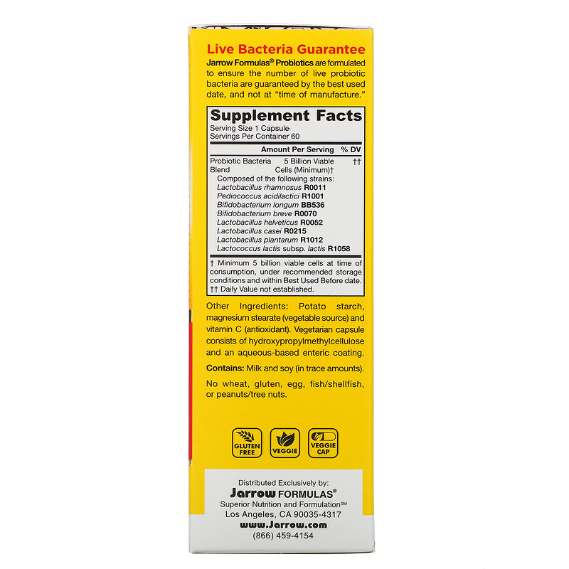 Jarrow Formulas, JarroDophilus EPS, Digestive Probiotic, 5 Billion, 60
