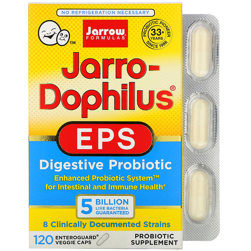 濕疹 營養素 Jarrow Formulas, Jarro-Dophilus EPS，50 億個，120 粒素食膠囊（定價$243.18）