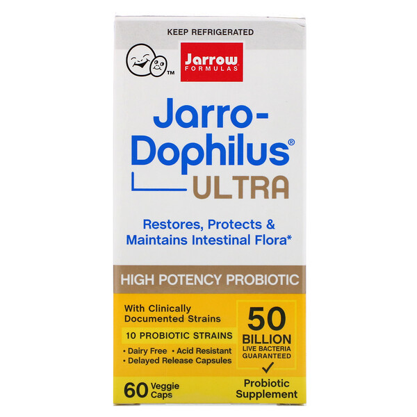 Jarrow Formulas‏, Jarro-Dophilus EPS, פרוביוטיקה למערכת העיכול‏, 50 מיליארד, 60 כמוסות צמחיות (Ice)