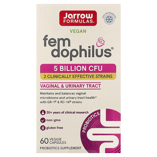 Jarrow Formulas, Fem Dophilus, 5 млрд КОЕ, 60 растительных капсул