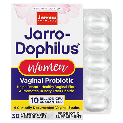 

Jarrow Formulas, Jarro-Dophilus, Vaginal Probiotic, Women, 10 Billion, 30 Enteroguard Veggie Caps