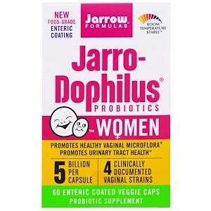 Jarrow Formulas, Пробиотики Jarro-Dophilus, для женщин, 60 веганских капсул с энтеросолюбильным покрытием