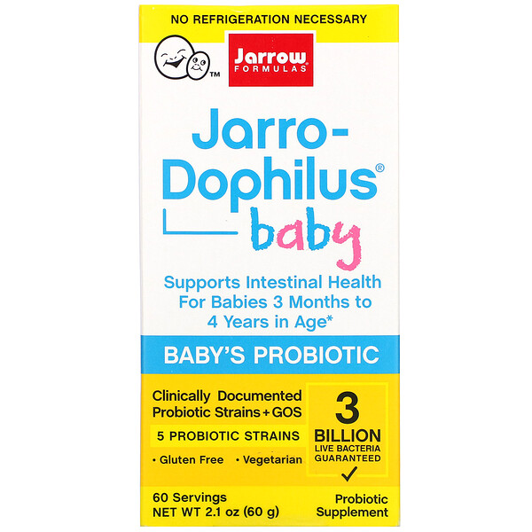 Jarro-Dophilus Baby, Baby's Probiotic, 3 Months - 4 Years, 3 Billion Live Bacteria, 2.1 oz (60 g)