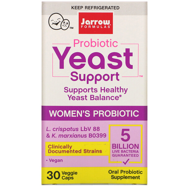 Jarrow Formulas‏, Probiotic Yeast Support, Women’s Probiotic, 5 Billion, 30 Veggie Caps
