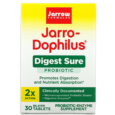 Jarrow Formulas Jarro-Dophilus, Digest Sure, 30 Bilayer Tablets