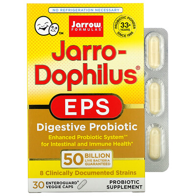Jarrow Formulas Jarro-Dophilus EPS, 50 Billion, 30 Enteroguard Veggie Caps