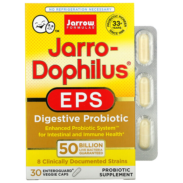 Jarro-Dophilus EPS, 50 млрд, 30 вегетарианских капсул Enteroguard