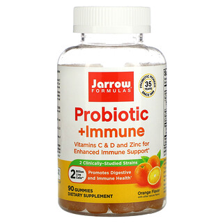 Jarrow Formulas, Probiotic + Immune, апельсин, 90 жевательных таблеток