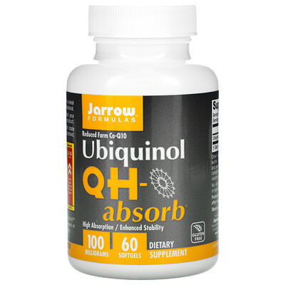 Jarrow Formulas Убихинол QH-Absorb, 100 мг, 60 мягких желатиновых капсул