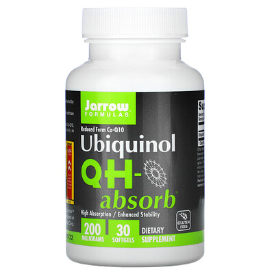 Jarrow Formulas QH-Absorb, убихинол, 200 мг, 30 мягких таблеток