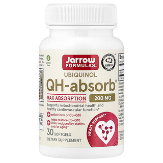 Jarrow Formulas (자로우포뮬러스), 유비퀴놀, QH-Absorb, 최대 흡수, 200mg, 소프트젤 30정