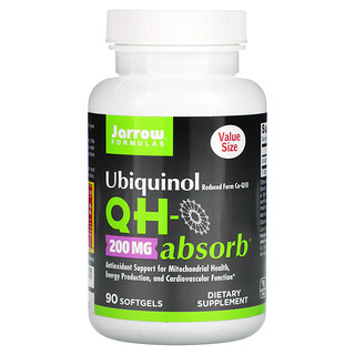 Jarrow Formulas, Убихинол, QH-Absorb, 200 мг, 90 мягких таблеток