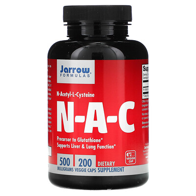 Jarrow Formulas N-A-C N-Acetyl-L-Cysteine, 500 mg, 200 Veggie Caps