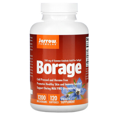 Jarrow Formulas Borage, GLA-240, 1200 мг, 120 мягких желатиновых капсул