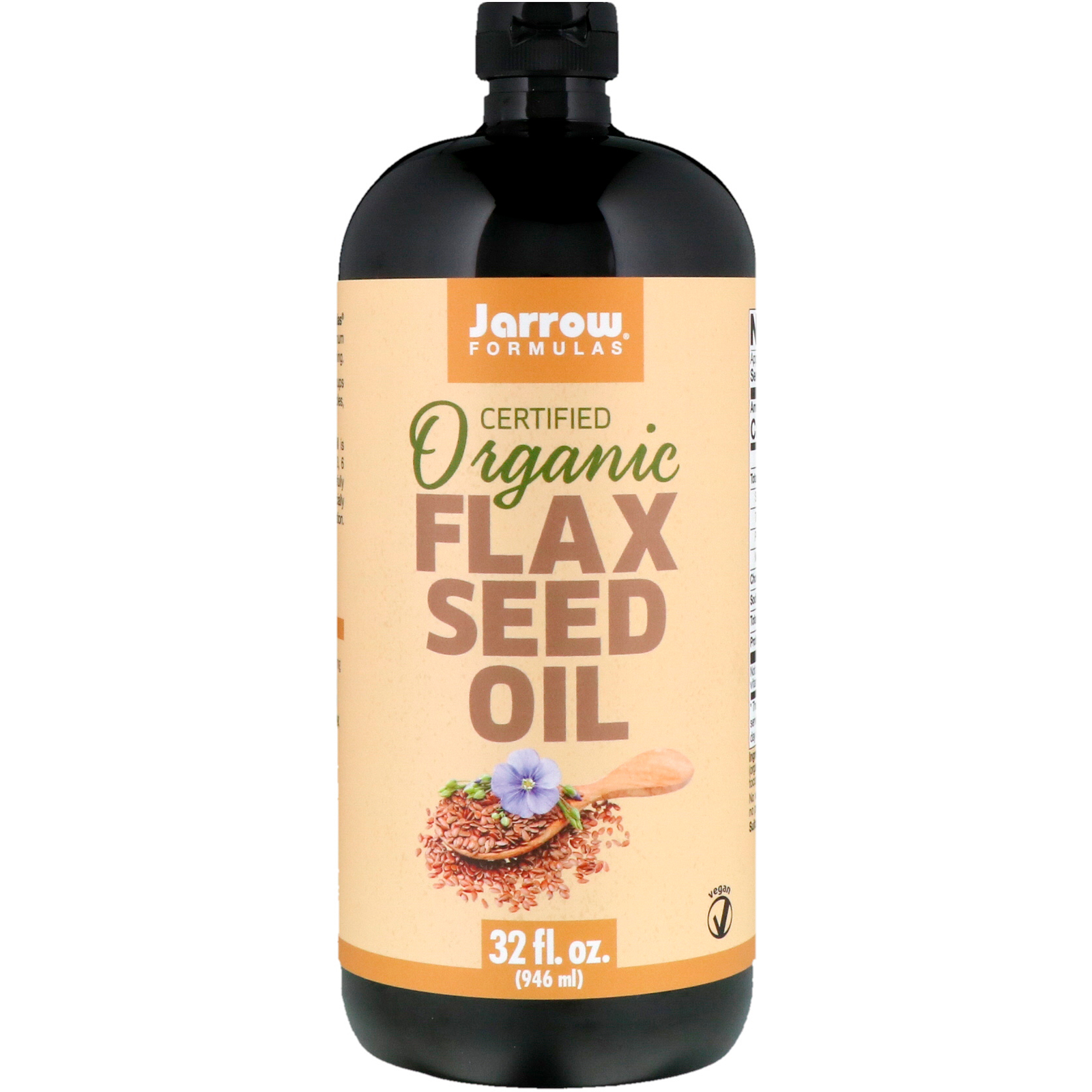Jarrow Formulas, Certified Organic Flax Seed Oil, 32 fl oz (946 ml) - iHerb