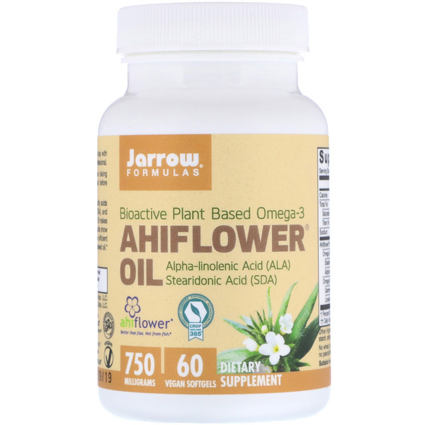 Jarrow Formulas, Масло Ахифлауэр, 60 вегетарианских мягких желатиновых капсул