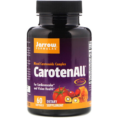 Jarrow Formulas CarotenALL, комплекс из смеси каротиноидов, 60 мягких таблеток