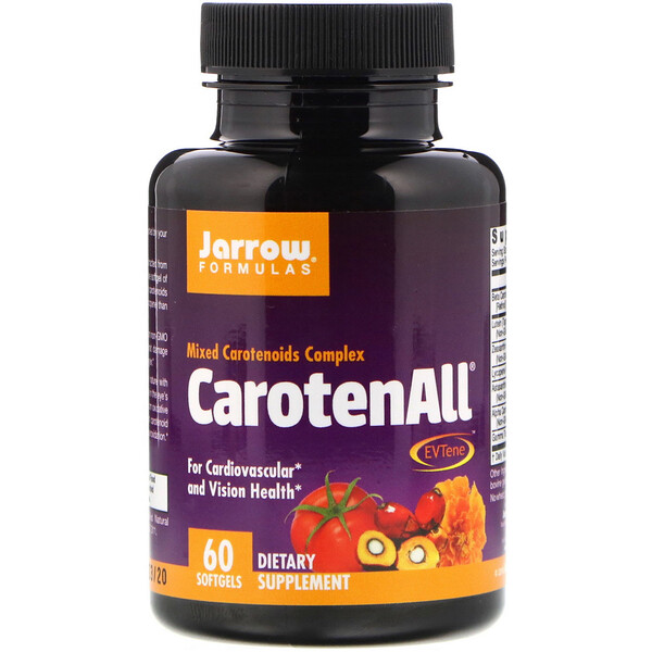 Jarrow Formulas, CarotenALL, комплекс из смеси каротиноидов, 60 капсул