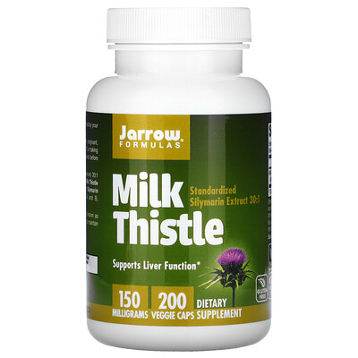 Jarrow Formulas Milk Thistle, 150 mg, 200 Veggie Caps