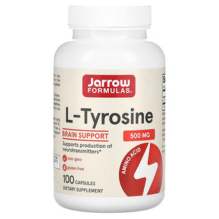 Jarrow Formulas, L-tirosina, 500 mg, 100 cápsulas