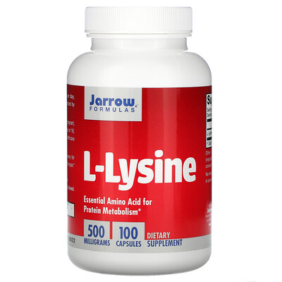 Jarrow Formulas L-Lysine, 500 мг, 100 капсул
