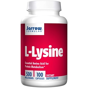 Купить Jarrow Formulas, L-Лизин, 500 мг., 100 капсул  на IHerb