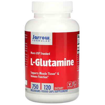 Jarrow Formulas L-глютамин, 750 мг, 120 растительных капсул