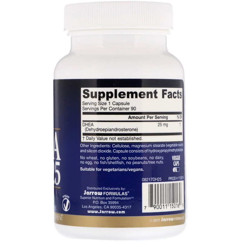 Jarrow Formulas, DHEA 25, 25 mg, 90 Veggie Caps iHerb
