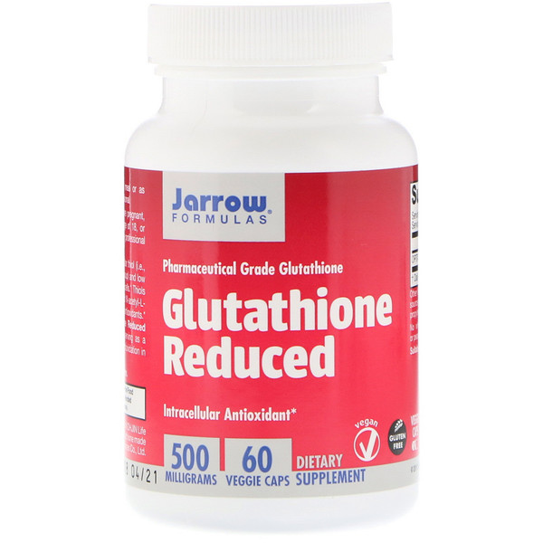 Jarrow Formulas, Глутатион восстановленный, 500 мг, 60 растительных капсул
