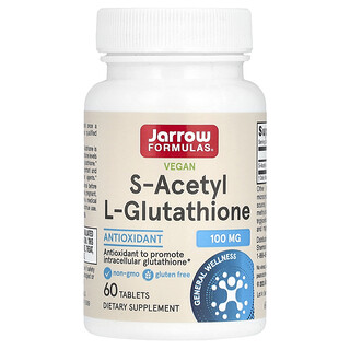 Jarrow Formulas, Vegansk S-Acetyl L-Glutation, 100 mg, 60 Tabletter