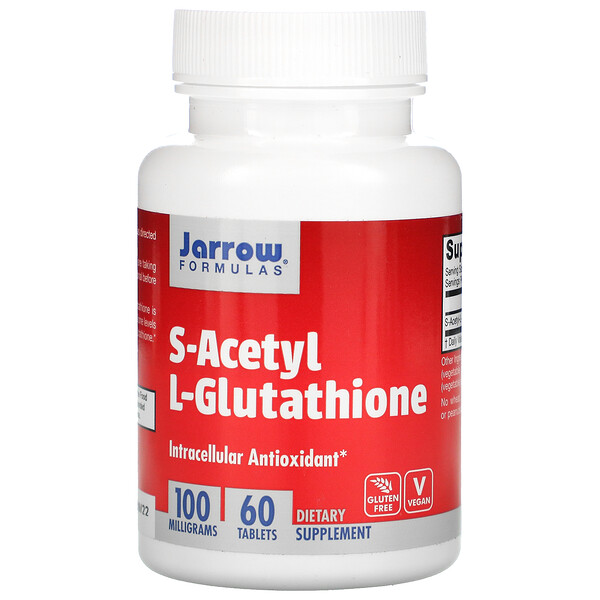 Jarrow Formulas, S-ацетил-L-глутатион, 100 мг, 60 таблеток